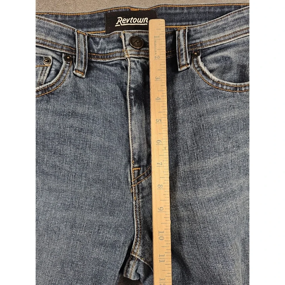 Revtown Decade Denim Men's Jeans 33x32 Automatic‎ Stretch Blue Straight Fit